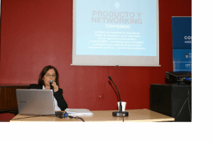 Marcela Cuesta de Inprotur durante la presentación del plan en Posadas.