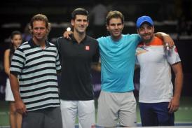 Nalbandian, Djokovic y Nadal en el homenaje al tenista chileno Nicolás Massú.