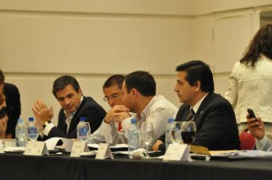 Bernardo Racedo de Tucumán, Mariano Ovejero de Salta, Juan Martearena de Jujuy y Ricardo Sosa de Santiago del Estero en la reunión del Consejo Federal de Turismo en Mendoza.
