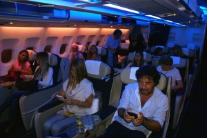 Mayor confort y entretenimiento a bordo en la clase Club Cóndor de AR en el vuelo a NY en el A330-200.