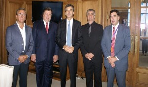 Juan Chamorro, Jorge R. Erneta, Ministro Randazzo, Juan Carlos Pescione y Ricardo Seronero en el despacho de Interior.