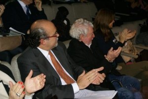 Gonzalo Yrurtia , Presidente de Ladevi y el periodista Mario Máctas en la entrega de premios Argentum.