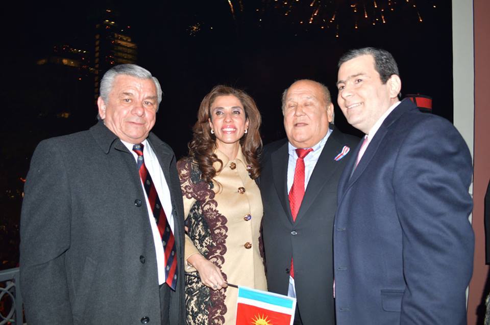 Intendente de Santiago, Hugo Infante, Gobernadora Claudia Zamora, Leo Dan y Senador Gerardo Zamora en los festejos en Santiago del Estero.