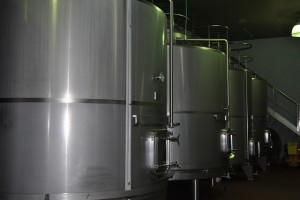 Tanques de acero utilizados en el proceso de vinificación en Bodegas Mauro.