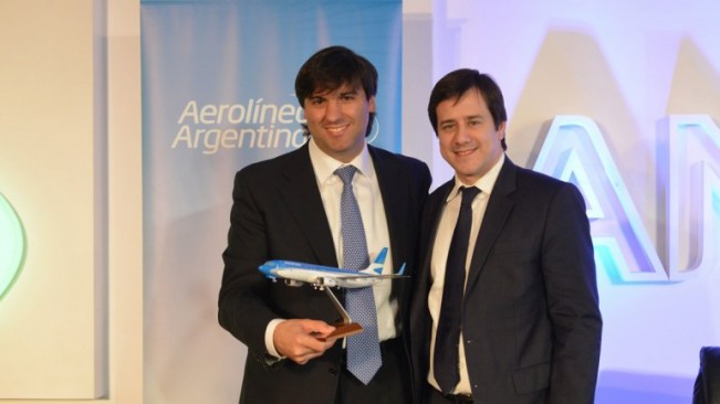 El presidente de Aerolíneas Argentinas, Mariano Recalde, y el titular de la Administración Nacional de la Seguridad Social (Anses), Diego Bossio.
