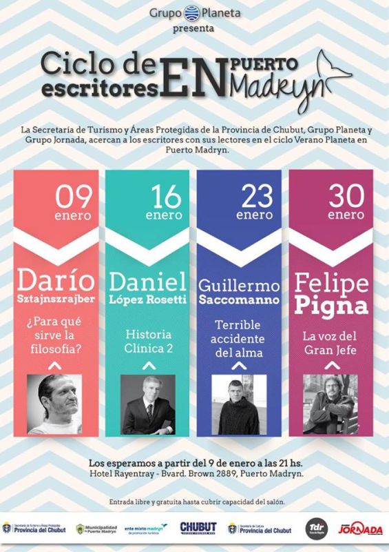 Puerto Madryn será, por quinto año consecutivo, sede del Ciclo de Encuentro con Escritores de Editorial Planeta