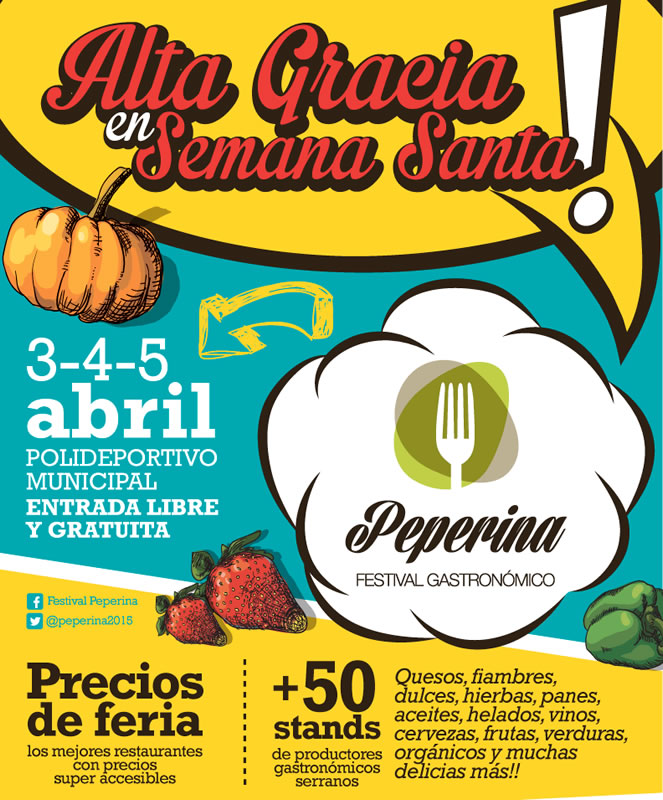 Semana Santa, el Festival Gastronómico “Peperina” llega a Alta Gracia.