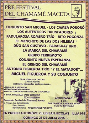 Pre Festival del Chamamé Maceta, en San Nicolás,