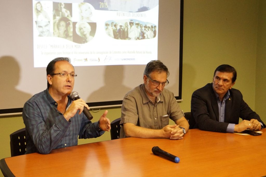 Almada, Dobrusin y Álvarez en la presentación de las actividades.