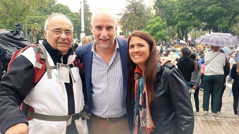 Con Daniel Aprile, organizador de la Cabalgata Brocheriana y Barbara Amarillo, Secretaria de Turismo y Cultura de Mina Clavero