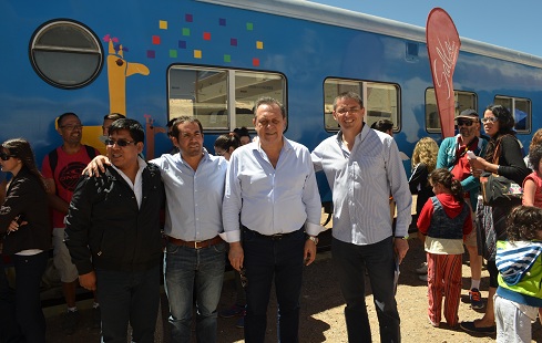 Ministro Santos y el ministro Ovejero en San Antonio de los Cobres, Salta.
